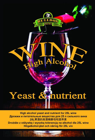 Bulldog Wine High Alcohol Yeast and Nutrient 28 grms