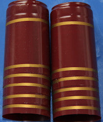 Shrink Caps 30 Pack Bordeaux with Gold Band