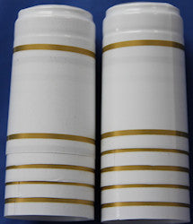 Shrink Caps 30 Pack White with 2 Gold Bands