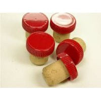 Plastic Red Top Stopper Corks 25s