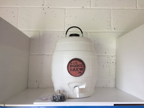5 Gallon White Barrel with Stainless Steel Injector Cap.