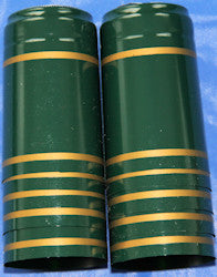 Shrink Caps 30 Pack Green with 2 Gold Bands